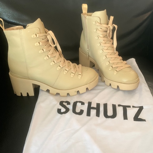 SCHUTZ beige combat boots - Picture 2 of 9